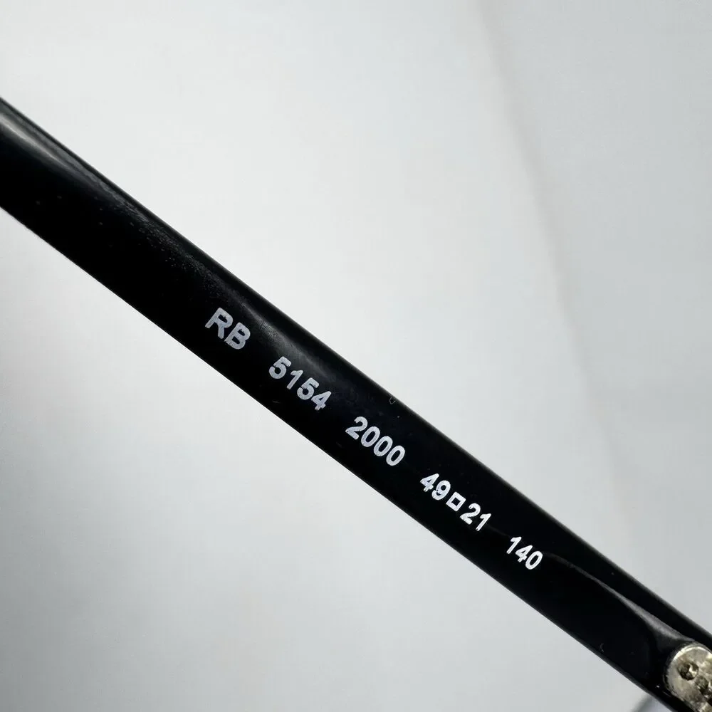 Ray-Ban RB5154 Clubmaster 2000 Black Silver Eyeglass Frames 49-21-140